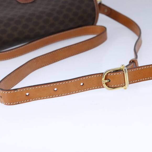 CELINE Macadam Canvas Shoulder Bag Pvc Leather Brown Gold - Picture 7 of 13